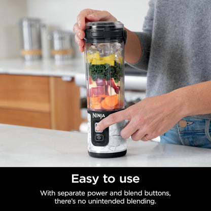 Ninja Blast Portable Blender - Cordless 18oz Personal Blender for Shakes & Smoothies | BPA Free, USB-C Rechargeable, Marble White