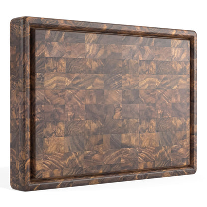Virginia Boys Kitchens - Made in USA - Walnut Wood Cutting Boards (20"x16" End Grain with Feet and Juice Groove)