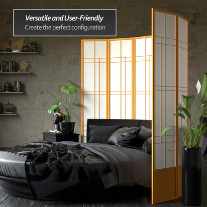 Red Lantern 7 ft. Tall Eudes Shoji Screen - Honey - 4 Panels