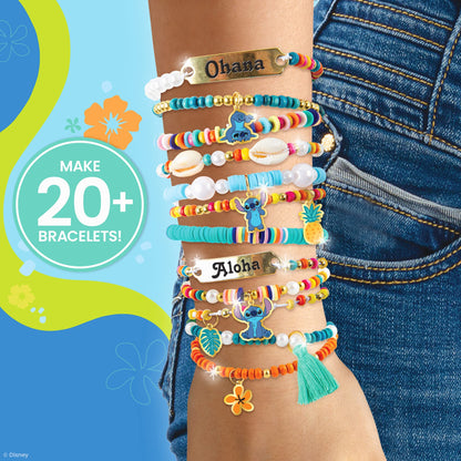 Fashion Angels Disney Stitch DIY Bracelet Making Kit, Includes 1,000+ Shell Beads, Tassels, & More, Lilo & Stitch Collectable Jewelry for Kids, Teen Girls & Boys