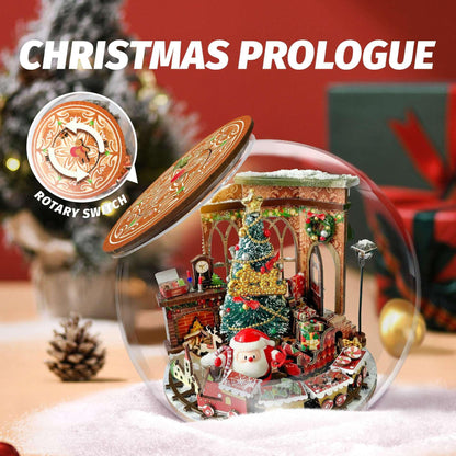 CUTEROOM DIY Miniatures Dollhouse Kit for Adults-Christmas Prologue, Doll House DIY Miniature Building Kit with LED, Birthday Valentine's and Christmas Day Gift for Adult