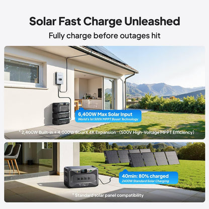 BLUETTI Apex 300 Portable Power Station & B300K Expansion Battery, 5529.6Wh LFP Battery Backup with 6 3840W AC Outlets (7680W Surge), 120V/240V Dual Voltage Output, for Home, RV and Emergencies