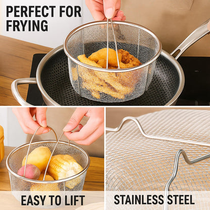 Steamer Basket for Instant Pot Stainless Steel Accessories, Pressure Cooker Mesh Insert with Handle and Vegetable Steamer Basket, Egg Basket, Pasta Strainer (Large)