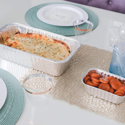 PLASTICPRO 1 Lb 100 Pack Disposable Loaf Pans, Aluminum Tin Foil Meal Prep Bakeware for Baking Cakes and Bread