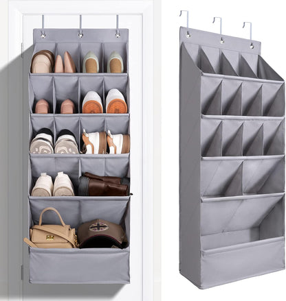 1 Pack Closet 15 FENTEC Over-the-Door-Shoe-Organizers,Hanging Organizers with Large Pocket Shoe Holder Hanging Shoe