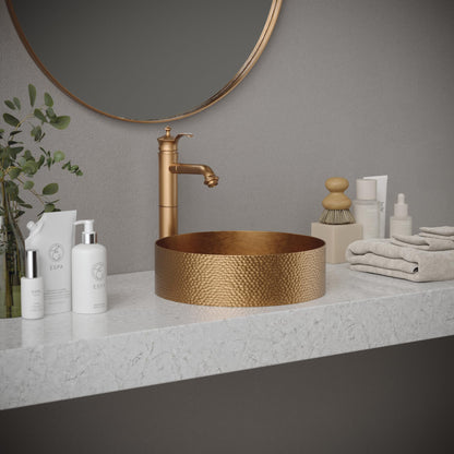 Karran Cinox Stainless Steel Round Vessel Sink in Brushed Copper