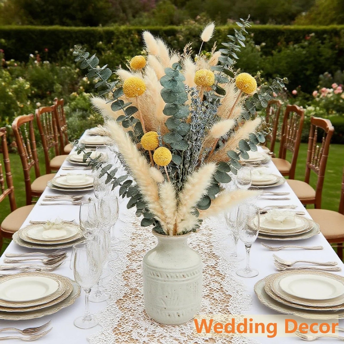 Dried Pampas Grass Bouquet – Boho Pampas Grass Decor for Home, Vase Fillers & Wedding — Natural Dried Flowers, Tall Pampas Grass for Floor Vase, Coastal, Scandinavian & Boho Room Decor (No Vase)