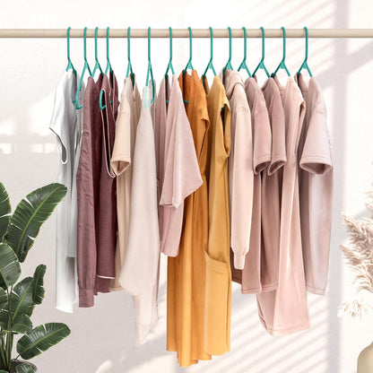 Aqua Plastic Hangers 20 Pack - Versatile Clothes Hangers for Space-Saving Closet Organization