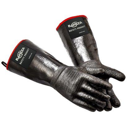 RAPICCA 700°F Heat Resistant BBQ Grill Gloves, Oil Resistant & Waterproof for Smoking, Grilling, Cooking, Deep Frying Turkey, Handling Hot Greasy Meat | Great Stocking Stuffers for Men