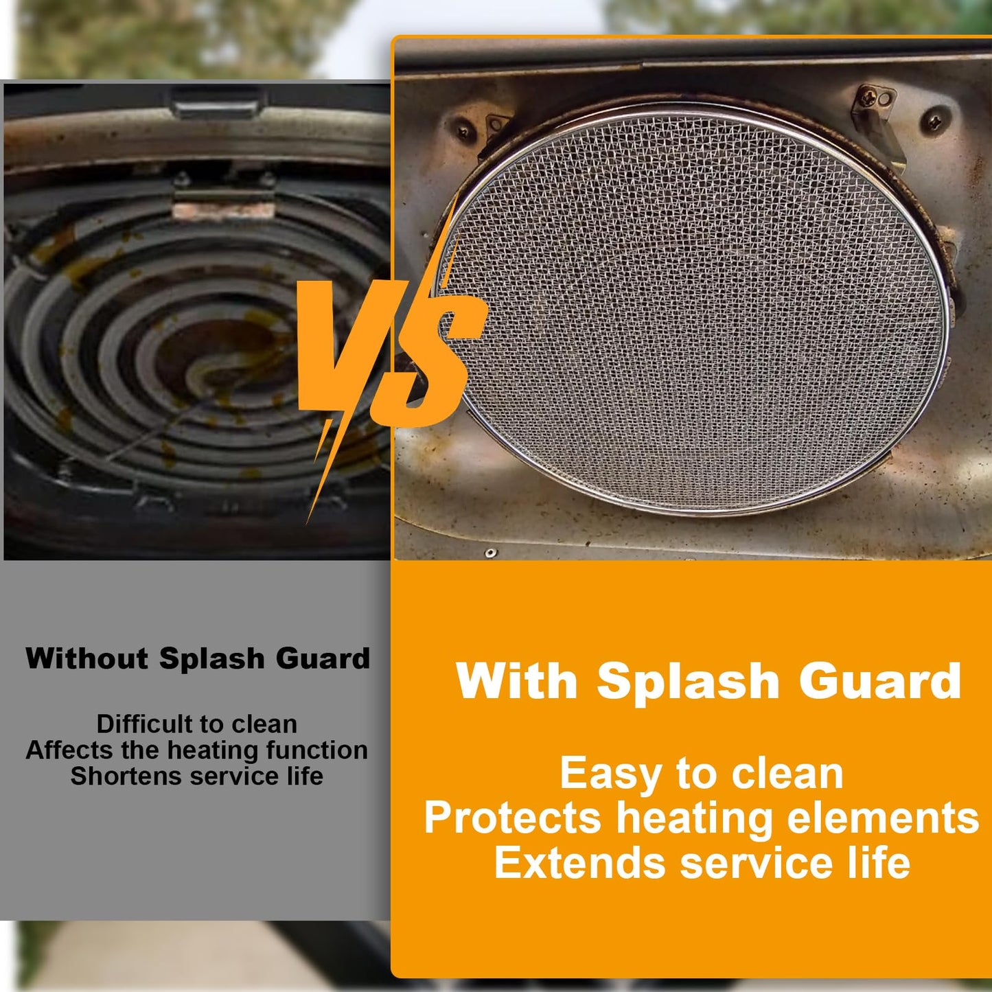 Stainless Steel Splatter Shield for Ninja Foodi FG551 Air Fryer Accessories 2 Pack Fine Mesh Splatter Screen Replacement for Ninja Foodi Smart XL 6-in-1 Indoor Grill FG550 BG500A DG551