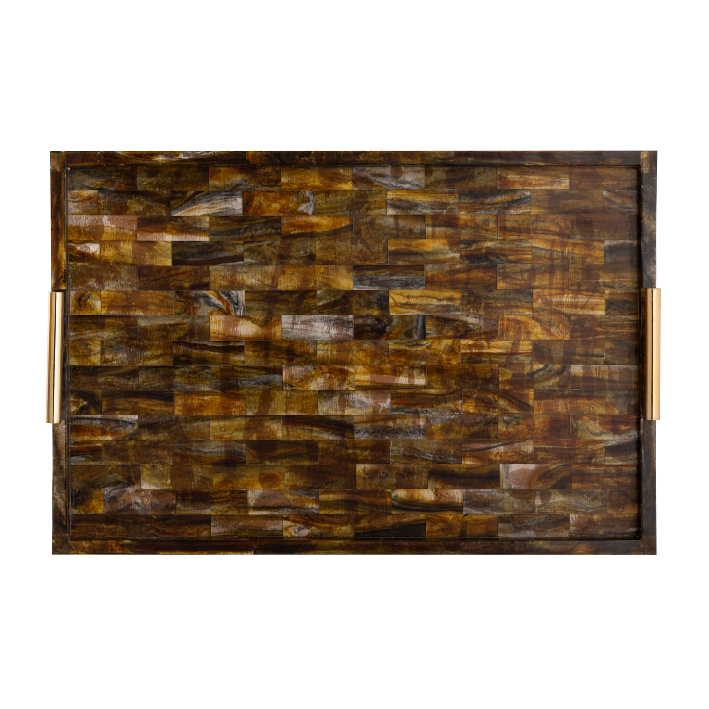 Elk Home Decorative Horn Tray - Brass - Transitional Lodge Style Home Décor