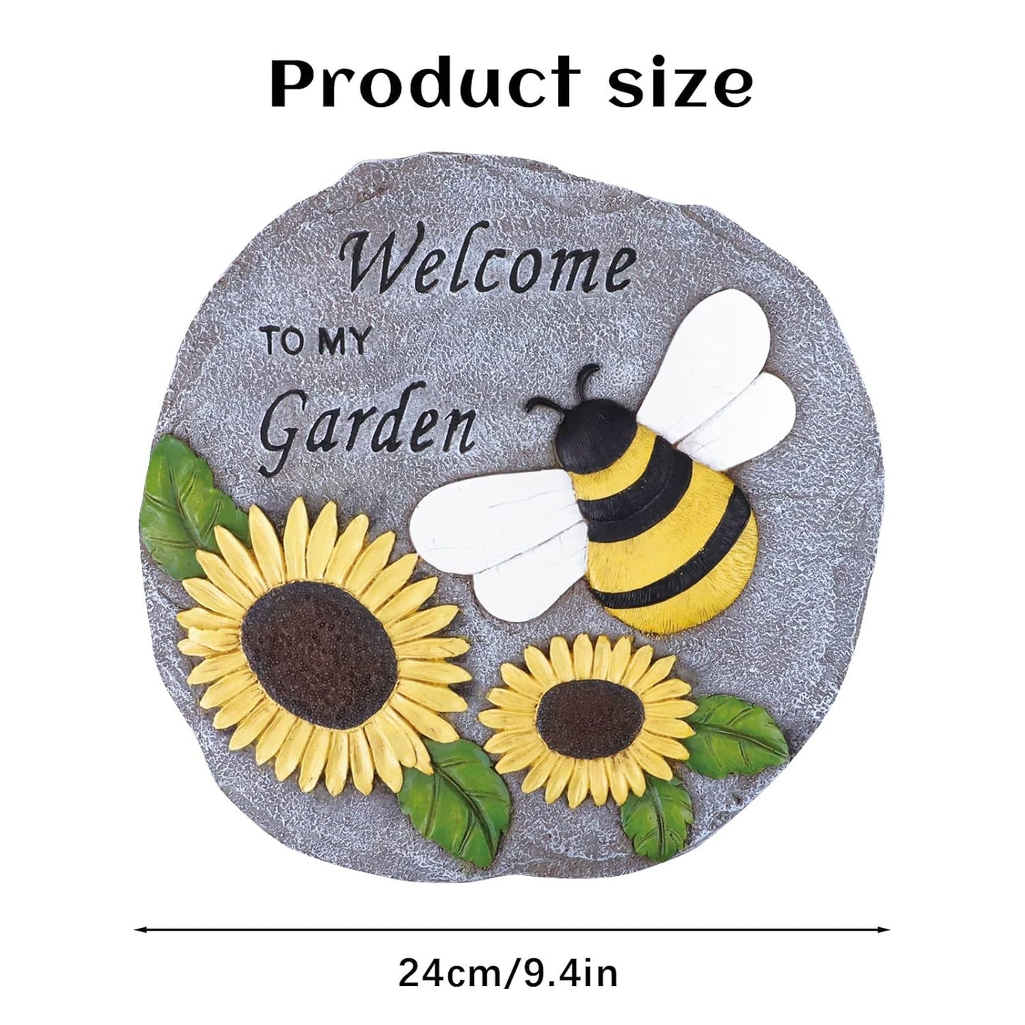 Welcome to My Garden Stepping Stone, Decorative Stone Statue for Patio, Funny Garden Decor for Lawn and Yard
