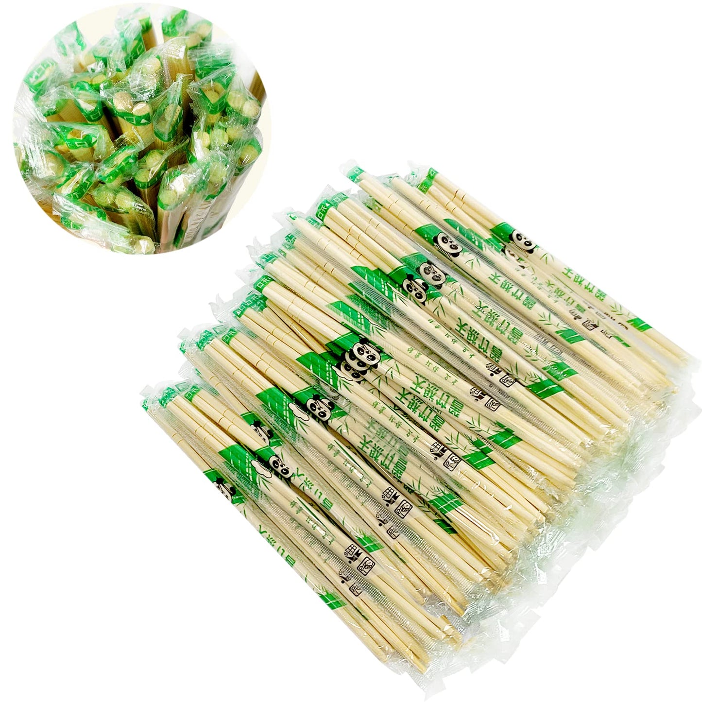 UEJYWUY 1000 Pairs 8 Inch Disposable Chopsticks, Separated Sleeved Individually Wrapped Disposable Bamboo Chopsticks, Bamboo Wooden for Noodles, Sushi, Asian Food