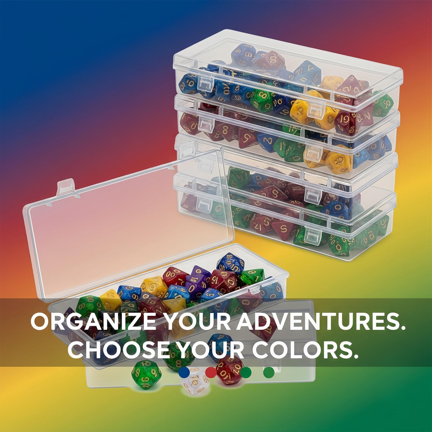 Forever bene 6 Pack Clear Plastic Storage Boxes with Hinged Lids, 6x2.6x1.2 Inches Long Rectangular Organizer for Diamond Art Accessories, Beads, Crafts