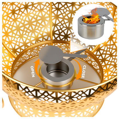 Chafing Dishes Set Gold Stainless Steel, 8 Quart Hollow-Out Buffet Food Warmer, Luxury Catering Warmer for Wedding, Hotel, Party & Christmas (Gold, 4PCS)