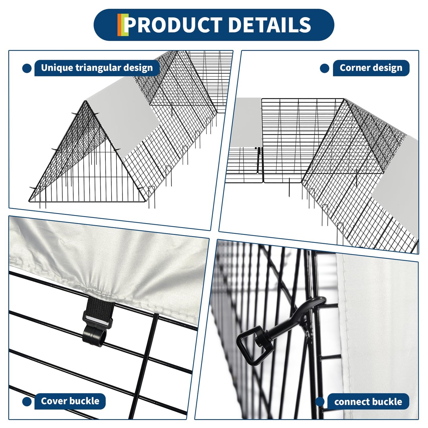 236.2" x 157.5" x 24.2" Chicken Tunnels for Yard, Portable Chicken Coop with Corner Frames, 2 Sets, Easy Installation, for Chickens, Ducks, Rabbits