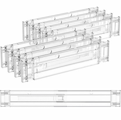 Yieach 8 Pack Clear Expandable Deep Drawer Separators From 15 to 21'' - 3.2 Inch Tall Acrylic Drawer Dividers for Clothes,Dresser Drawer Dividers for Dresser,Baby Nursery,Clothing,Sock or Underwear