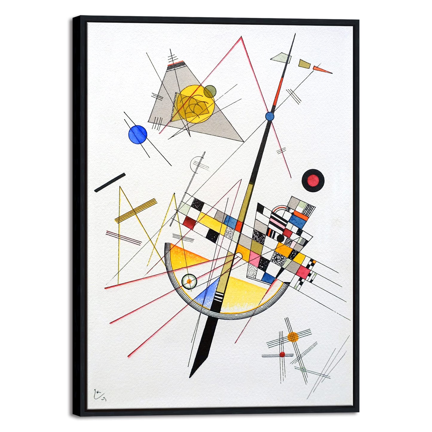Wieco Art Framed Canvas Wall Art Composition VII, 1913 by Wassily Kandinsky Classic Abstract Famous Paintings Reproductions Canvas Wall Art for Home Decoration