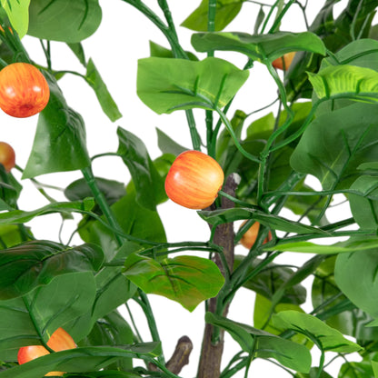 6.5' Large Artificial Apple Tree in Black Pot