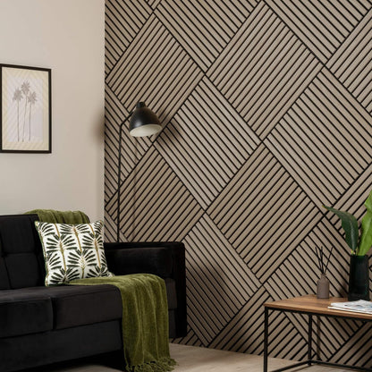 CONCORD WALLCOVERINGS ™ Fluted 3D Slat Acoustic Wall Panels – Interior Wooden Sound-Absorbing Veneers for Noise Reduction & Soundproofing - 23.5" x 23.5" (Pack of 4, Covers 15.2 Sq Ft) - Silver Ash