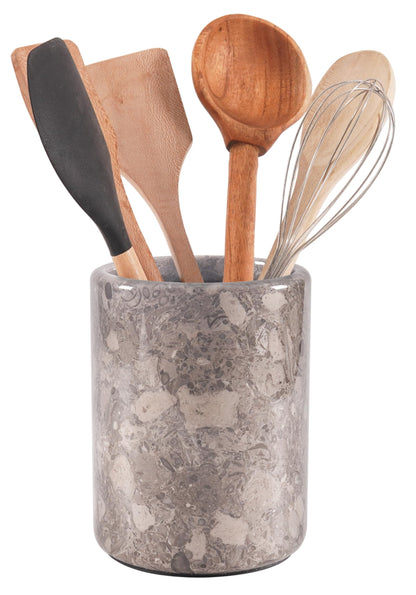 Radicaln Marble Utensil Holder 6.5" Inches Oceanic Handmade Spatula Set for Kitchen Counter, Marble Cooking Utensils Jar & Kitchen Essentials Organizer, Ideal Utensil Caddy, Spoon Holder