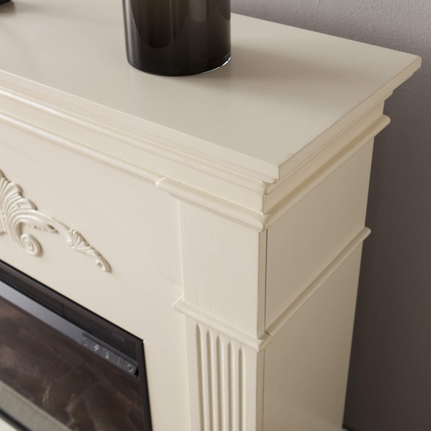 SEI Furniture - Sicilian Harvest Electric Fireplace - Ivory - Transitional Design, Ideal for Living Room, Bedroom (FE9275)
