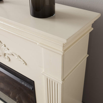 SEI Furniture - Sicilian Harvest Electric Fireplace - Ivory - Transitional Design, Ideal for Living Room, Bedroom (FE9275)