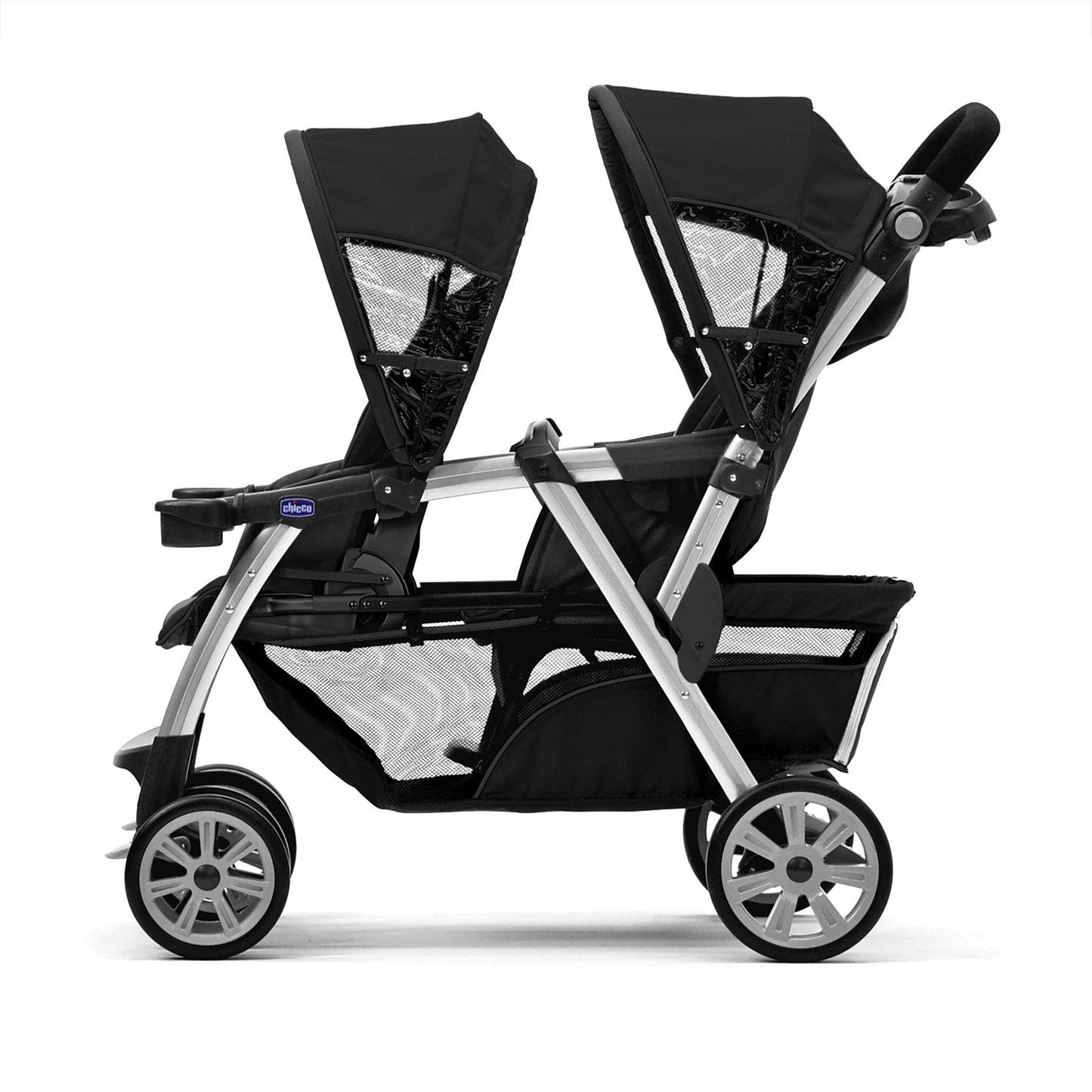 Chicco Cortina Together Double Stroller - Minerale, Black/Silver