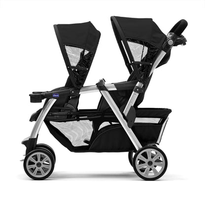 Chicco Cortina Together Double Stroller - Minerale, Black/Silver
