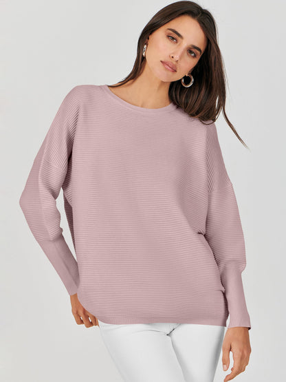 ANRABESS Womens Oversized Batwing Long Sleeve Ribbed Knit Sweaters 2025 Fall Outfits