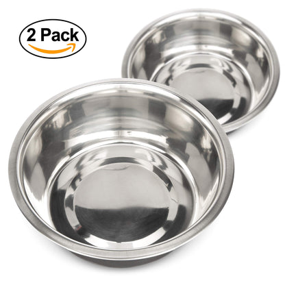 Neater Pet Brands 7 Cup (56 oz.) Stainless Steel Dog Bowls, Set of 2 Neater Feeder Replacement Bowls (M/L Express, Large Deluxe Models), Dog Food Bowl & Water Bowl, Dishwasher Safe Metal Dish for Dogs