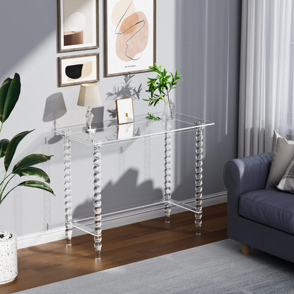 Dewrhiixe Acrylic Desk Computer Laptop Table, Writing Desk Console Entrance Table for Home Office Study Desk (Clear, 39.4“W×19.7”D×29.5“H)