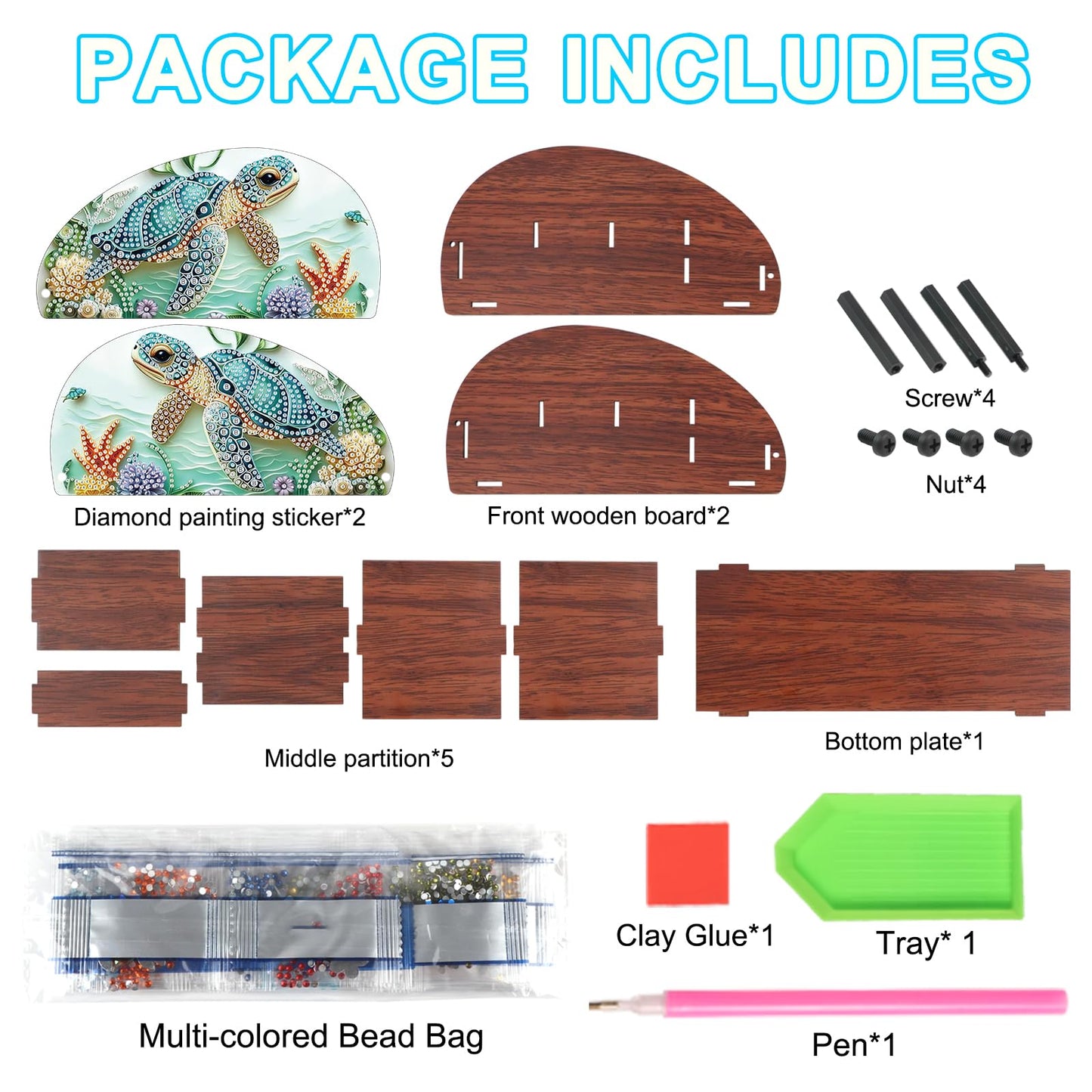 JISHSHAY Diamond Painting Remote Control Holder Sea Turtle Diamond Art Remote Holder Animal Gem Art Organizer Box Gem Painting Organizer Case Embroidery Storage Case Mosaic Kits for Adults Storage Box