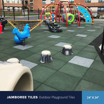 IncStores 2.5" Thick Jamboree Playground Surface Outdoor Tile Flooring (Red, 75 Tiles (Full Pallet) - 300 Sqft)
