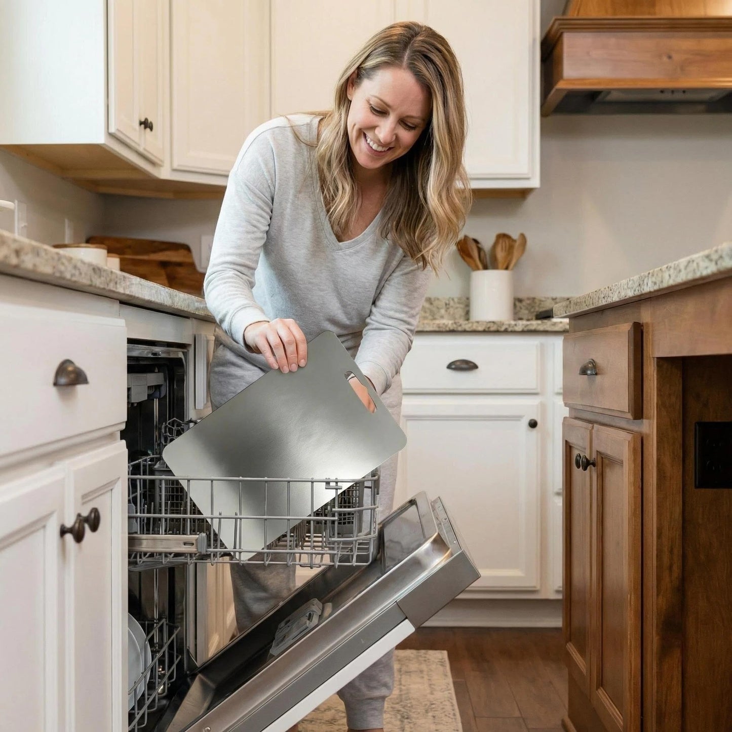 LNWQSQR 3Pack titanium cutting boards for kitchen,Double Sided Food titanium Grade Metal Non-Toxic titanium Cutting Boards,Easy to Clean,Dishwasher Safe(s+m+L)