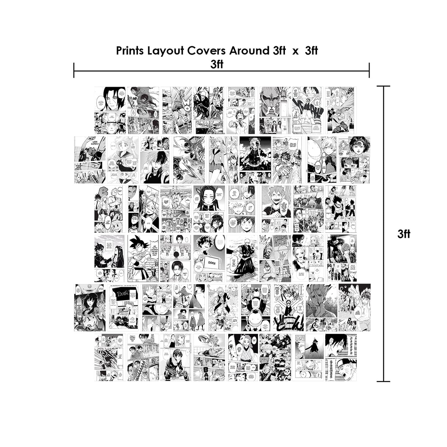 WOONKIT Anime Posters Pack - 50PCS 4X6 INCH MHA Anime Wall Collage Kit for Bedroom Wall, Dorm Decor, Teen Room Aesthetic