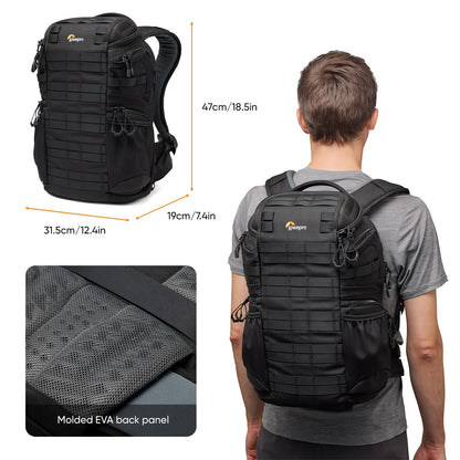 Lowepro ProTactic BP 350 AW III Camera Backpack, 4-point Access, Professional Camera Bag, DSLR/Drones/Mirrorless, Up to 14" Laptop, Rain Cover, for Photographer,Videographer, Volume 17L