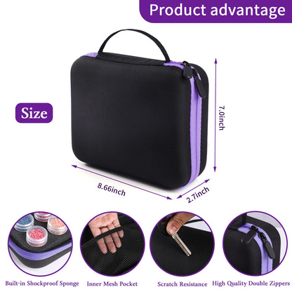 LYMUSUMI 30 Slots Diamond Art Storage Containers for Adults Portable Bead Storage Boxes for Diamond Painting Accessories and Tools（Purple）