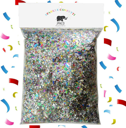 Jumbo Mylar Rainbow Foil Confetti - Glittering Metallic Confetti for New Year's, Birthdays, Weddings (300 Grams)