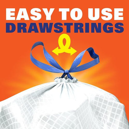 Hefty Ultra Strong 13 Gallon Trash Bags - Drawstring Closure for Odor Control | 40 Unscented Bags