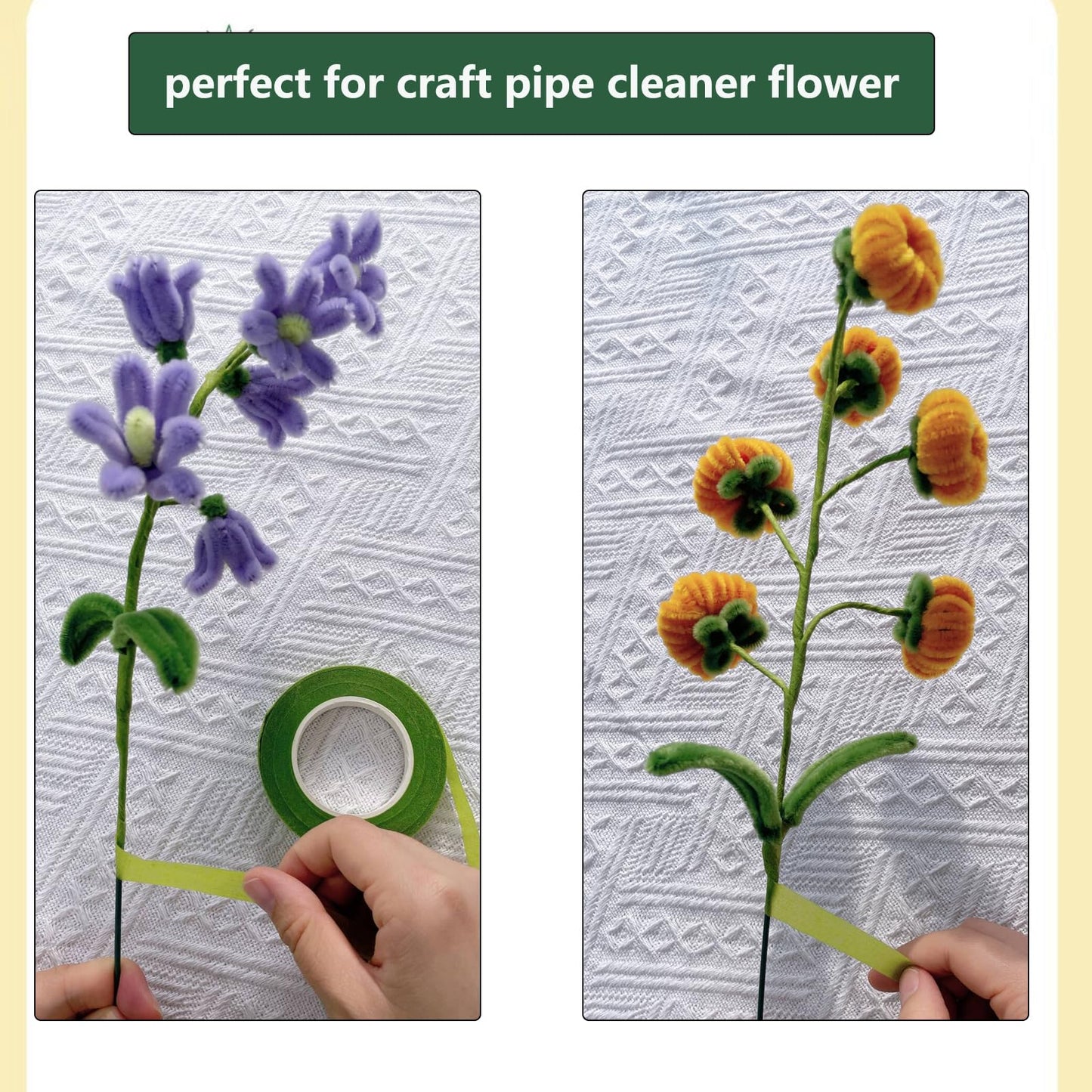 Swpohrat 50 pcs 2 Guage 11.8 Inch Floral Stem Wire and 4 Rolls 1/2 Inch Wide Green Floral Tape for Craft Pipe Cleaner Bouquet,Wedding Bouquet,Flower Pens,Arts and Crafts Making