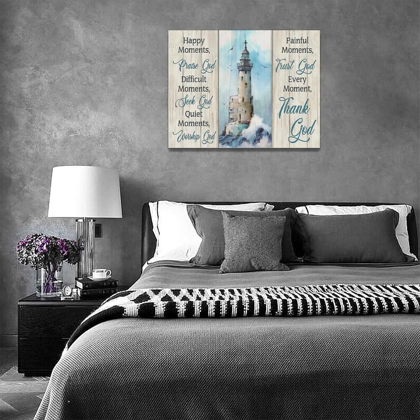Lighthouse Wall Art - Nautical Decor, Ocean Coastal Pictures, 16"x12"