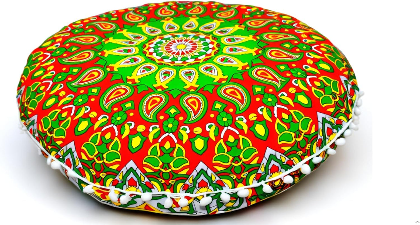 22 Inches Large Round seat Floor Cushion Chair Ottoman Cover Pouf Pillow Meditation Floor Cushions for Adults Seating