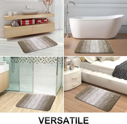 OLANLY Bathroom Runner Rug - Extra Soft Microfiber Mat | Quick-Dry, Washable 47x20 Coffee Color