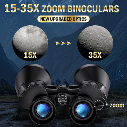 Sogries15-35x70 Professional Zoom Binoculars, Large Aperture Astronomy & Long-Range Observation, Ultra-HD FMC Lens & BAK4 Porro Prism, Aircraft-Grade Aluminum Chassis, Tripod Adaptable for Stargazing