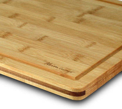 Heim Concept Organic Bamboo Cutting Boards, Extra Large Chopping Board with Juicy Groove, 18x12x3/4
