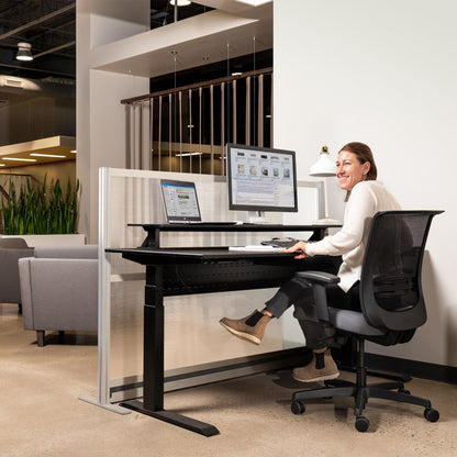 Stand Up Desk Store Aesthetic Modular Room Divider Wall | 70" W x 48" H Office Partition Walls & Cubicle Wall Dividers | Lightweight, Durable, Translucent Partition Wall Divider for Workspaces