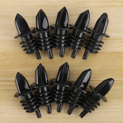 200 Pack Bottle Pourers Wine Pourers Plastic Liquor Free Flow Pourers Spout Pourer Black for Kitchen Olive Oil Mixed Drinks, 2.7 * 1.2 Inch