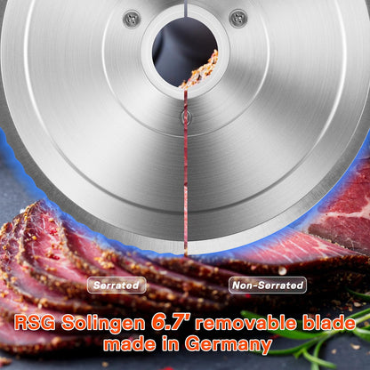 CUSIMAX Foldable Meat Slicer, Meat Slicer for Home with Child Safety Switch and 2 Removable Blades,Electric Deli Slicer Adjustable Thickness 0-20mm and Storage Bag