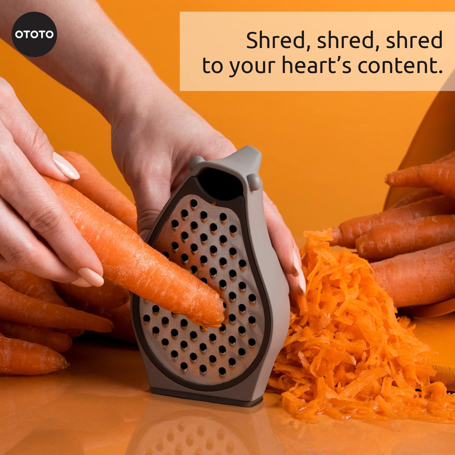 OTOTO Grater - Stainless Steel, BPA Free, Dishwasher Safe, Fun Kitchen Gadget, Vegetable Shredder, Cute Kitchen Gifts & Accessories (Barry The Bear Cheese Grater, Brown)